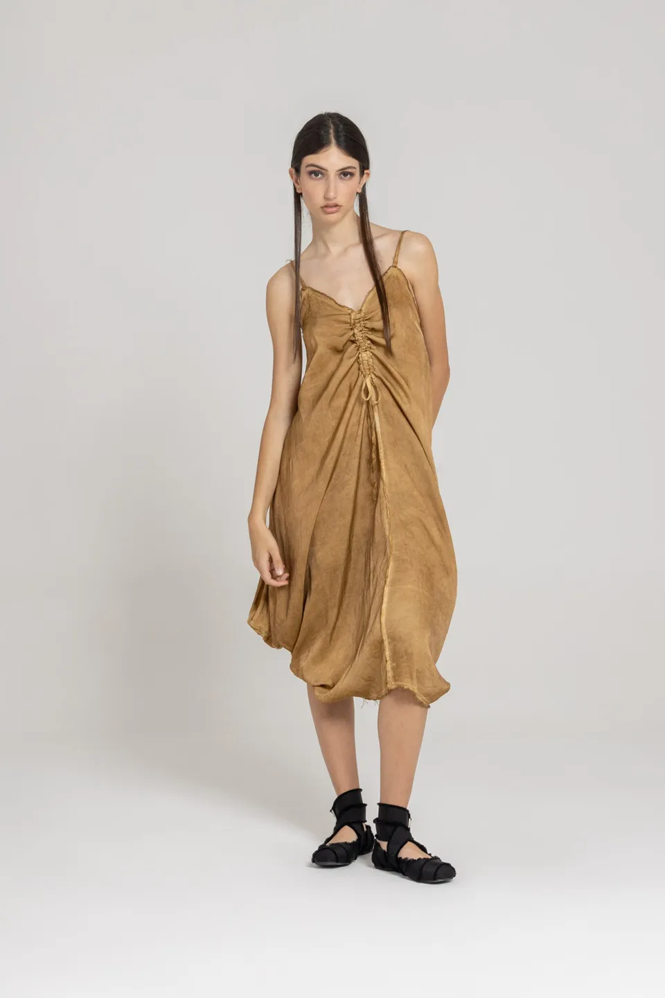 Sanctamuerte Abiti Abito Lungo Kleid verstellbare Träger