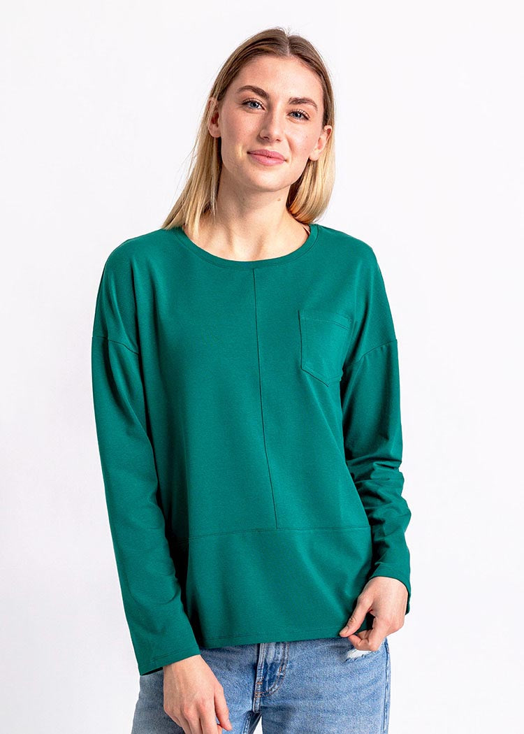 Wijld Pocket Langarmshirt Damen Aventurine Lyocell Bio