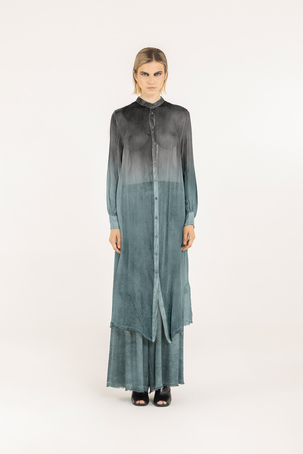 Sanctamuerte Abiti Chemisier Collo Coreano Hemdkleid Viskose