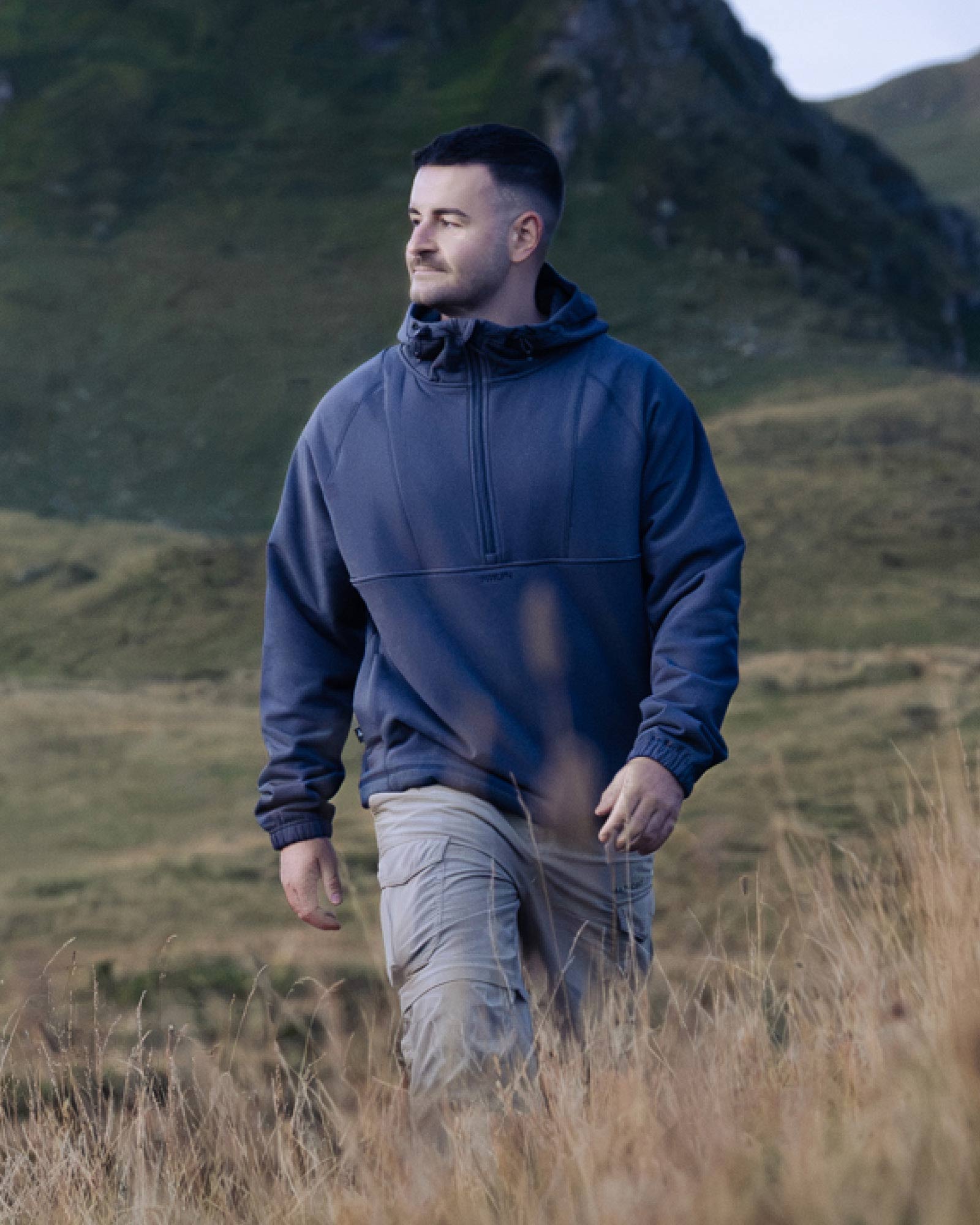 NIKIN TreeHoodie Quarter Zip Hoodie Dark Ink Stormfleece