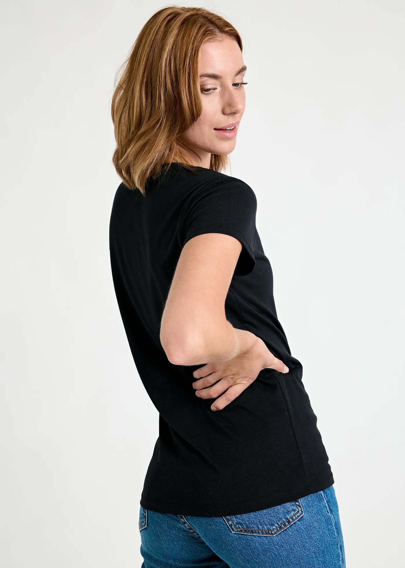 Wijld Sarah Black T-Shirt Damen Schwarz Holz