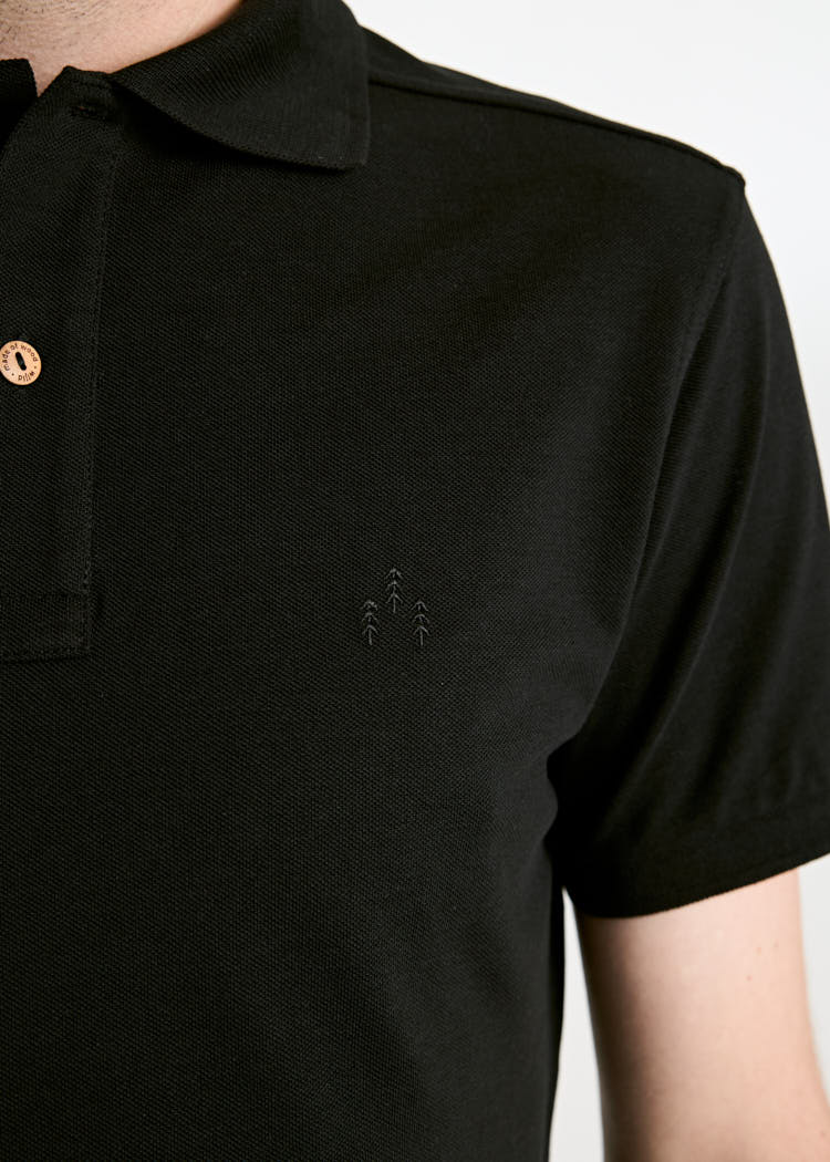 Wijld Paul Polo-Shirt Black Herren Lyocell Regular