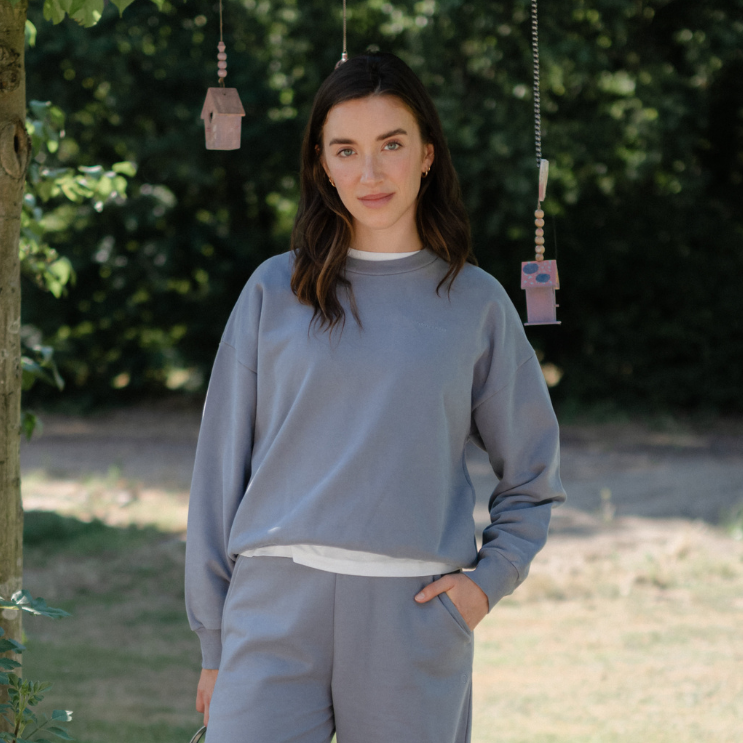 NORDLICHT Jonna Sweater Blau Bio-Baumwolle warm