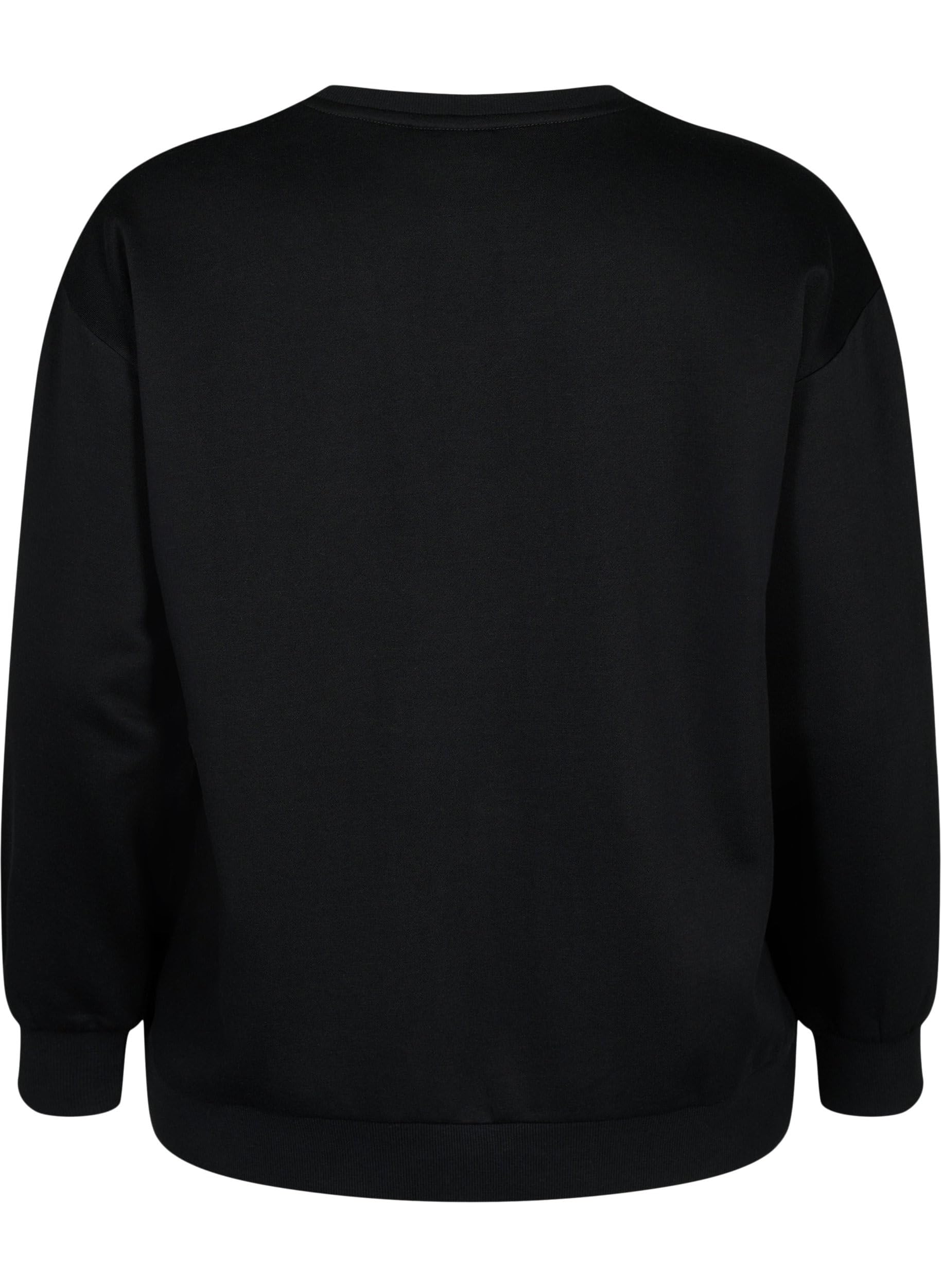 Zizzi Sweats Sweatshirt Rundhals Große Größen Rüschen Häkel