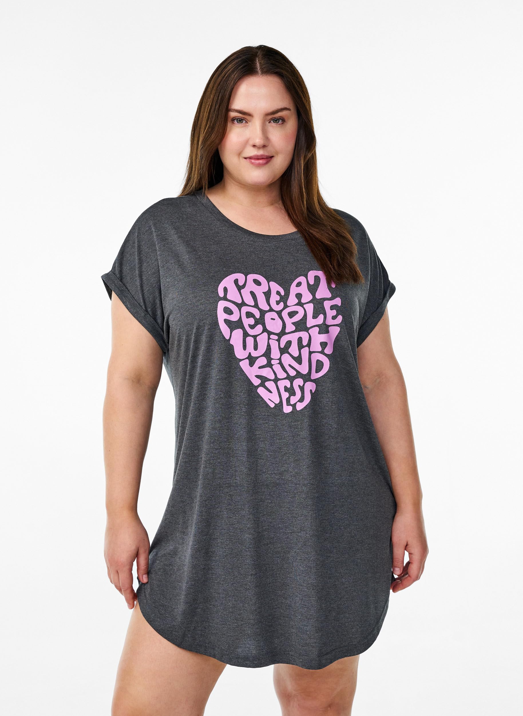 Zizzi Nightwear Nachthemd Viskose mit Druck
