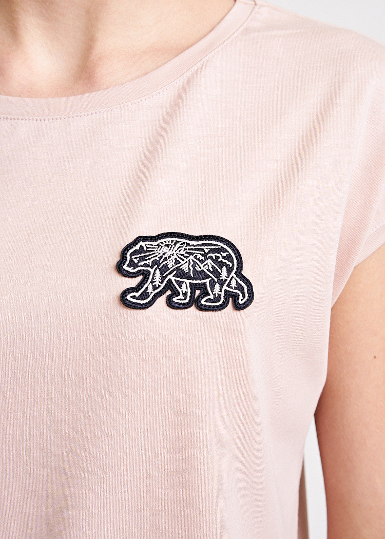 Wijld Elena Walking Bear Damen T-Shirt Slim Smoked Rose