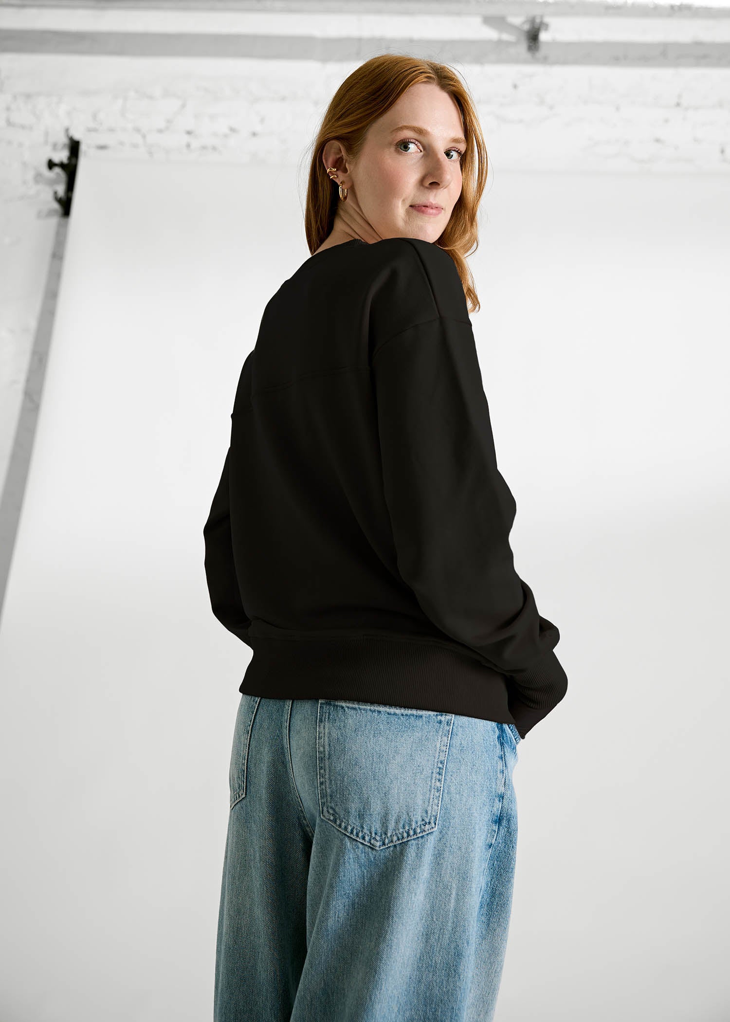 Wijld Sweater Laura Damen Pullover Schwarz 360 g/m²