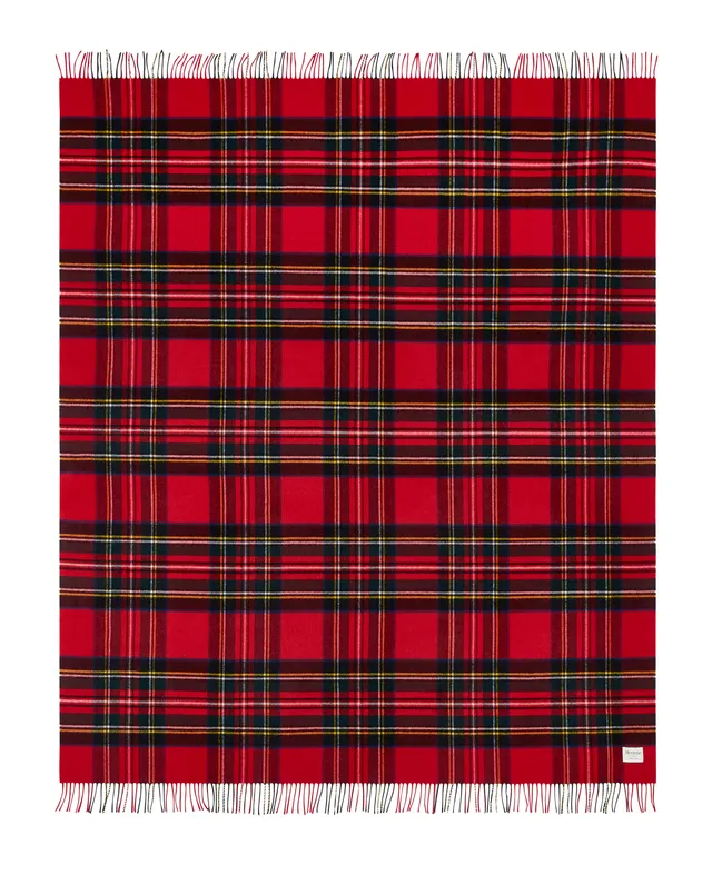 Peregrine Accessories Abraham Moon Wool Blanket Wolldecke Navy Red Check