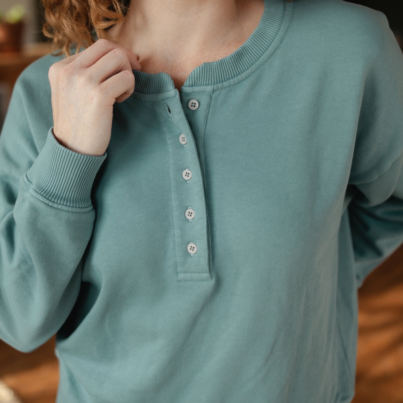 NORDLICHT Vanja Henley Sweater M Bio-Baumwolle