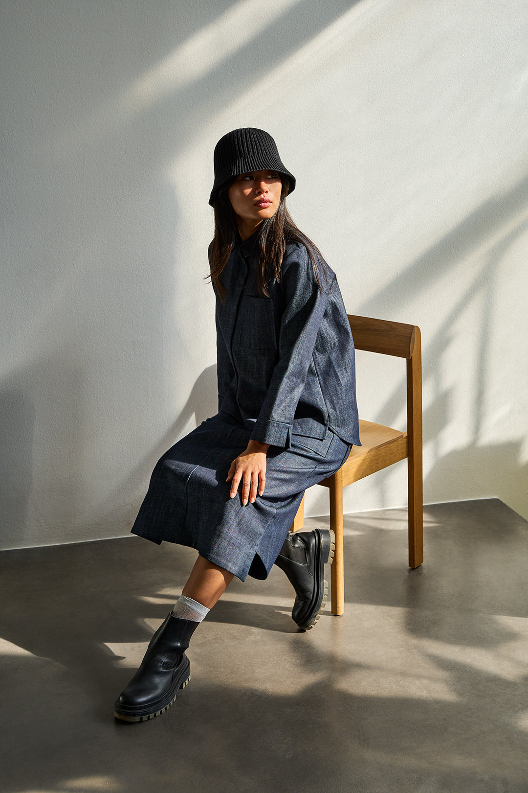 Christiane Strobel CARA Denim Overshirt Bio-Baumwolle Oversized
