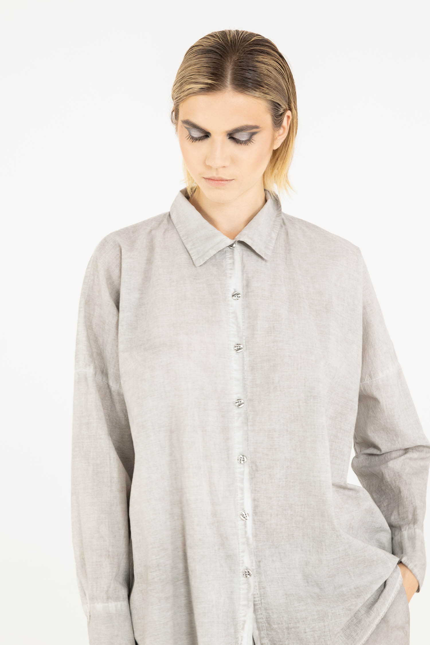Sanctamuerte Camicie Camicia Over Boxy Bluse Baumwollmusselin