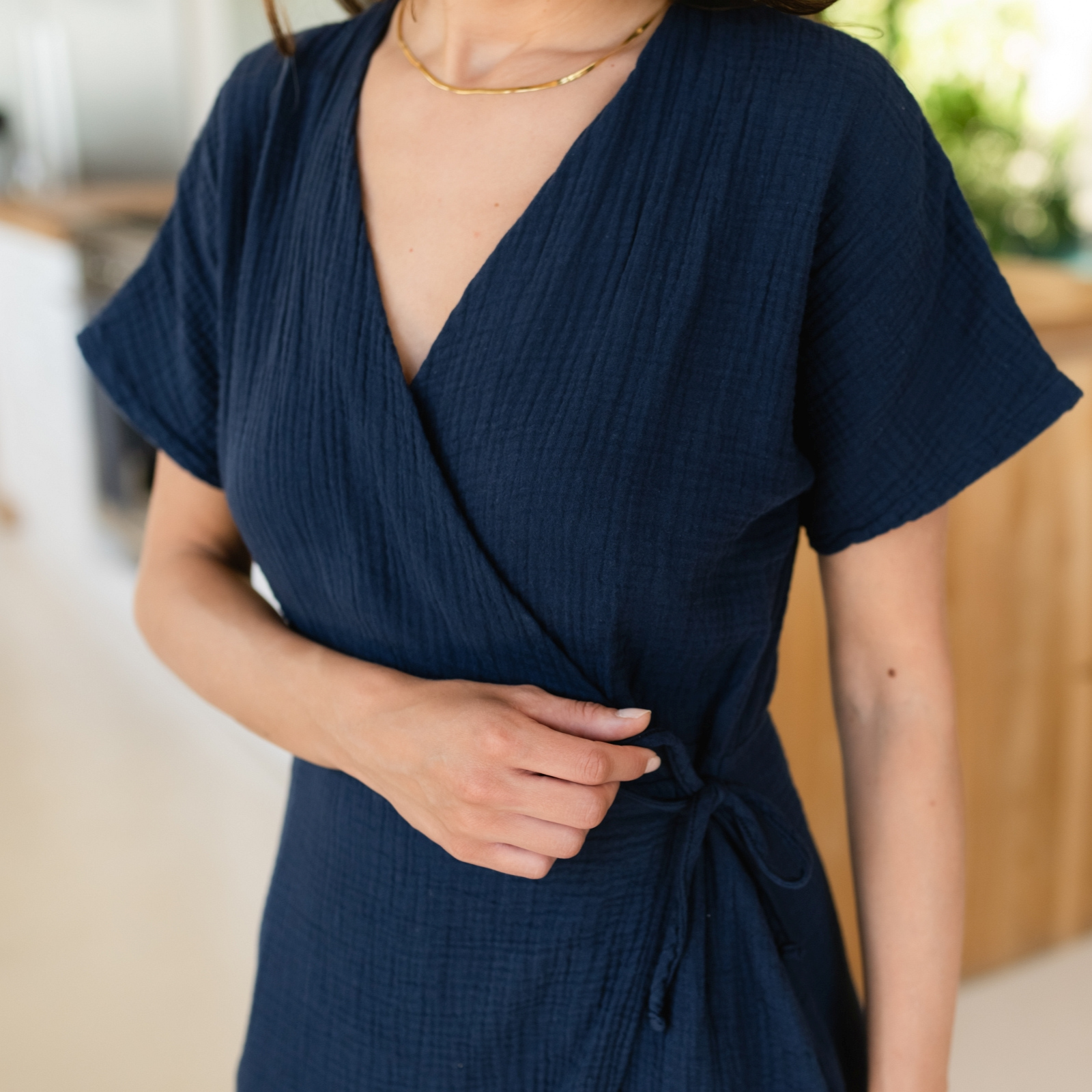 NORDLICHT Mella Musselin Wickelkleid mit Taschen