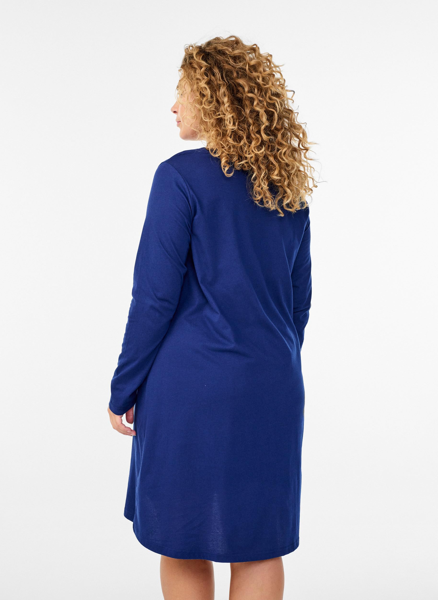 Zizzi Nachthemd Damen Bio-Baumwolle Langarm Gr. 42-60