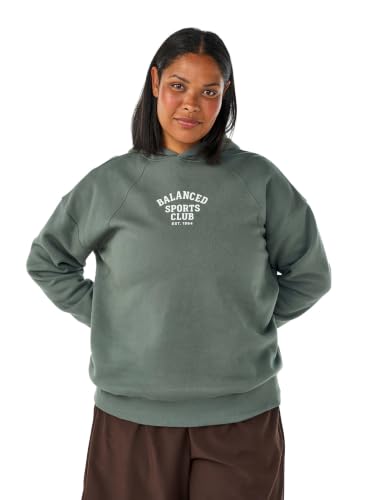 Zizzi Active Hoodie Baumwolle Raglan Brustprint Große Größen