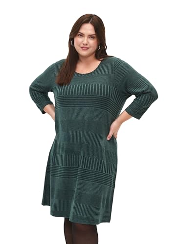Zizzi Kleid 3/4-Arm Streifen große Größen 42-60
