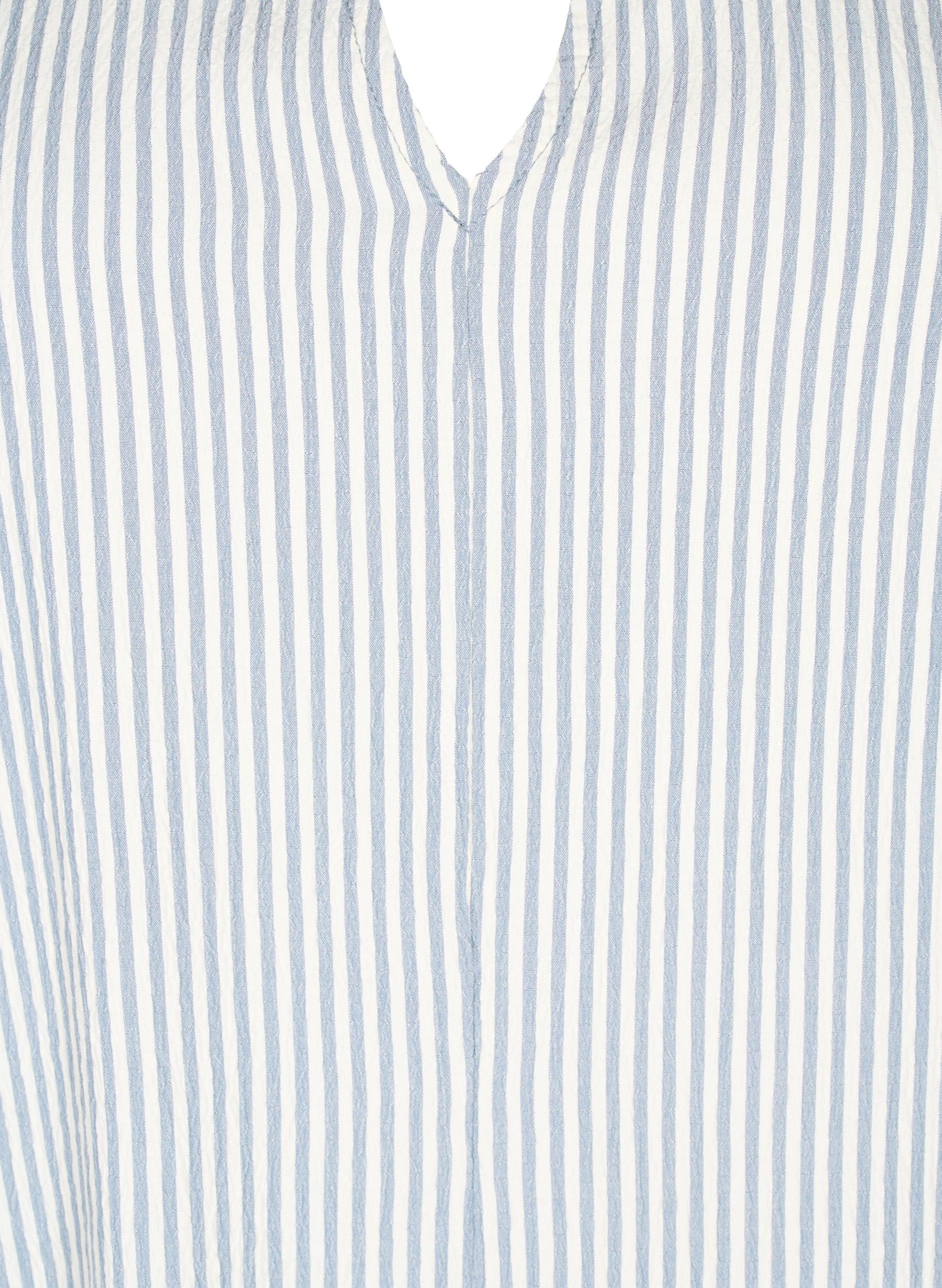 Zizzi Kleid 3/4-Ärmel Streifen große Größen V-Ausschnitt