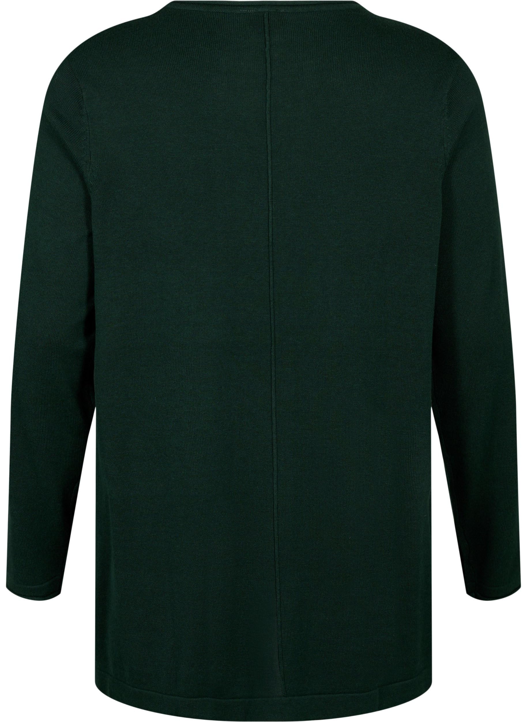 Zizzi Strickbluse Baumwolle Viskose Schwarz 50-52