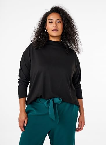 Zizzi Bluse Langarm Hoher Ausschnitt Große Größen 42-60