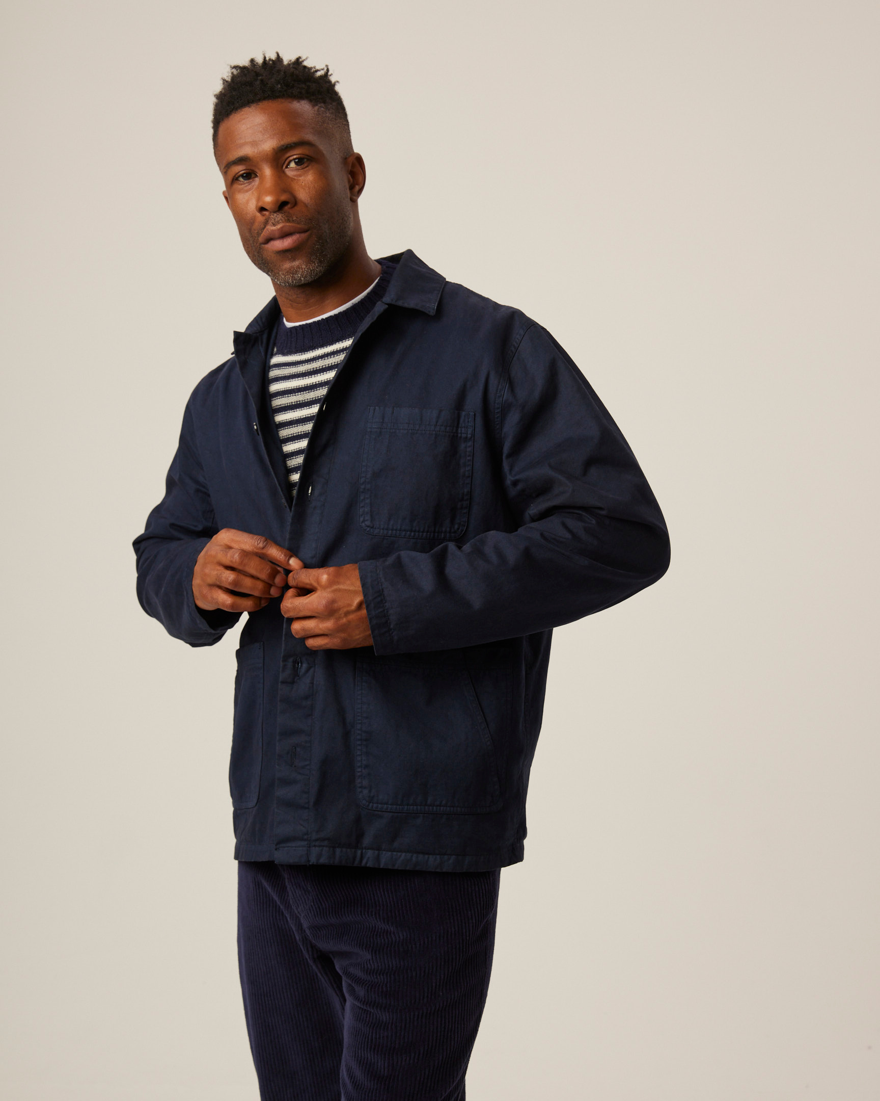 Peregrine Ashton Chore Jacke Navy Baumwolle Herren