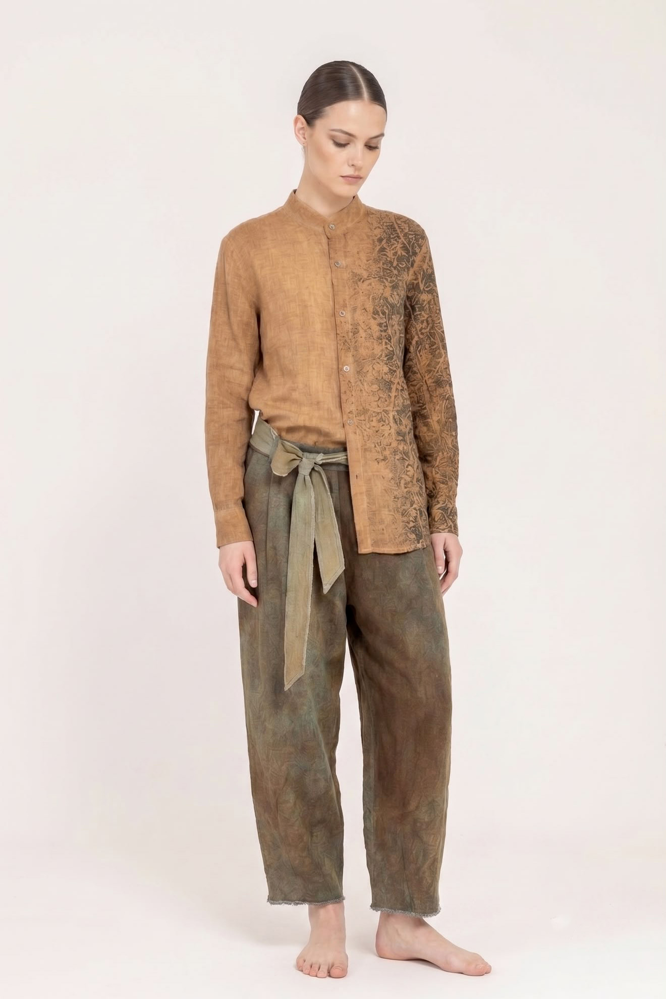 Sanctamuerte Camicie Camicia Leinenhemd Degradé