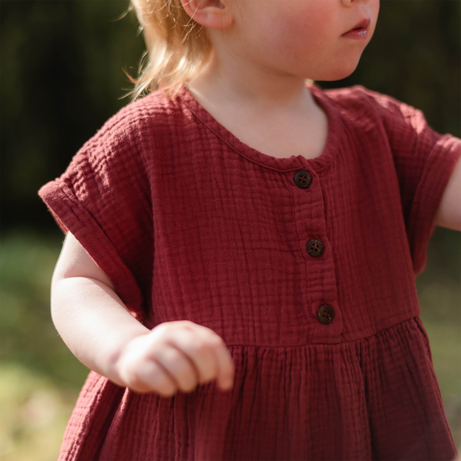 NORDLICHT Kleider Alma Kinder Musselin Kleid rot