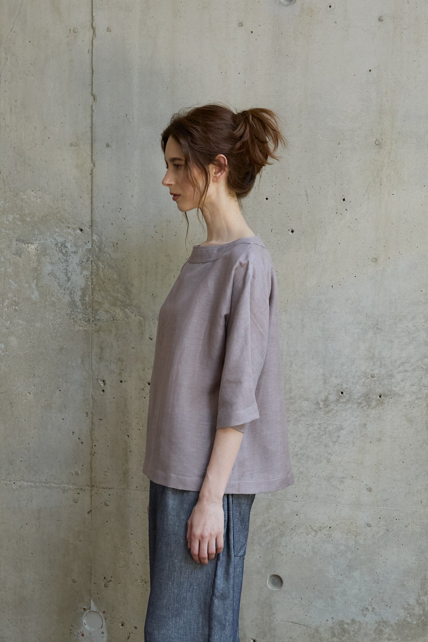 Christiane Strobel MARGEAUX Shirt Bluse Tencel-Leinen weit