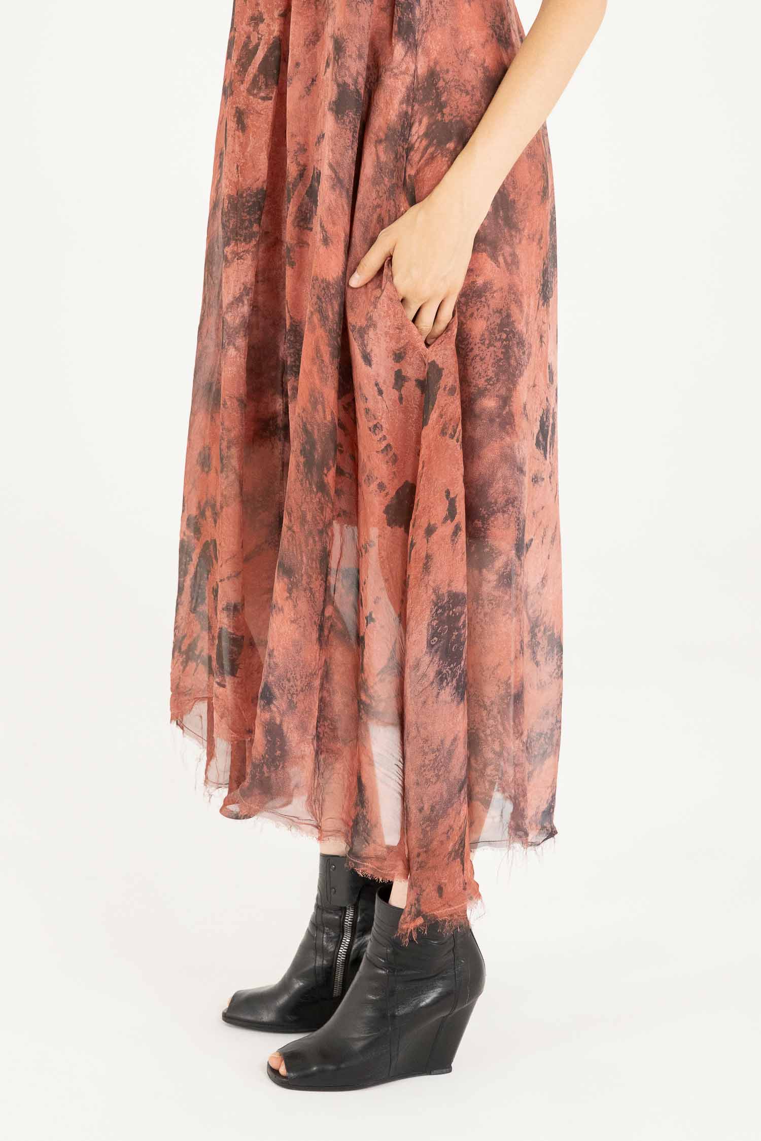 Sanctamuerte Abiti Sottoveste Unterkleid Viskose Seide Batik