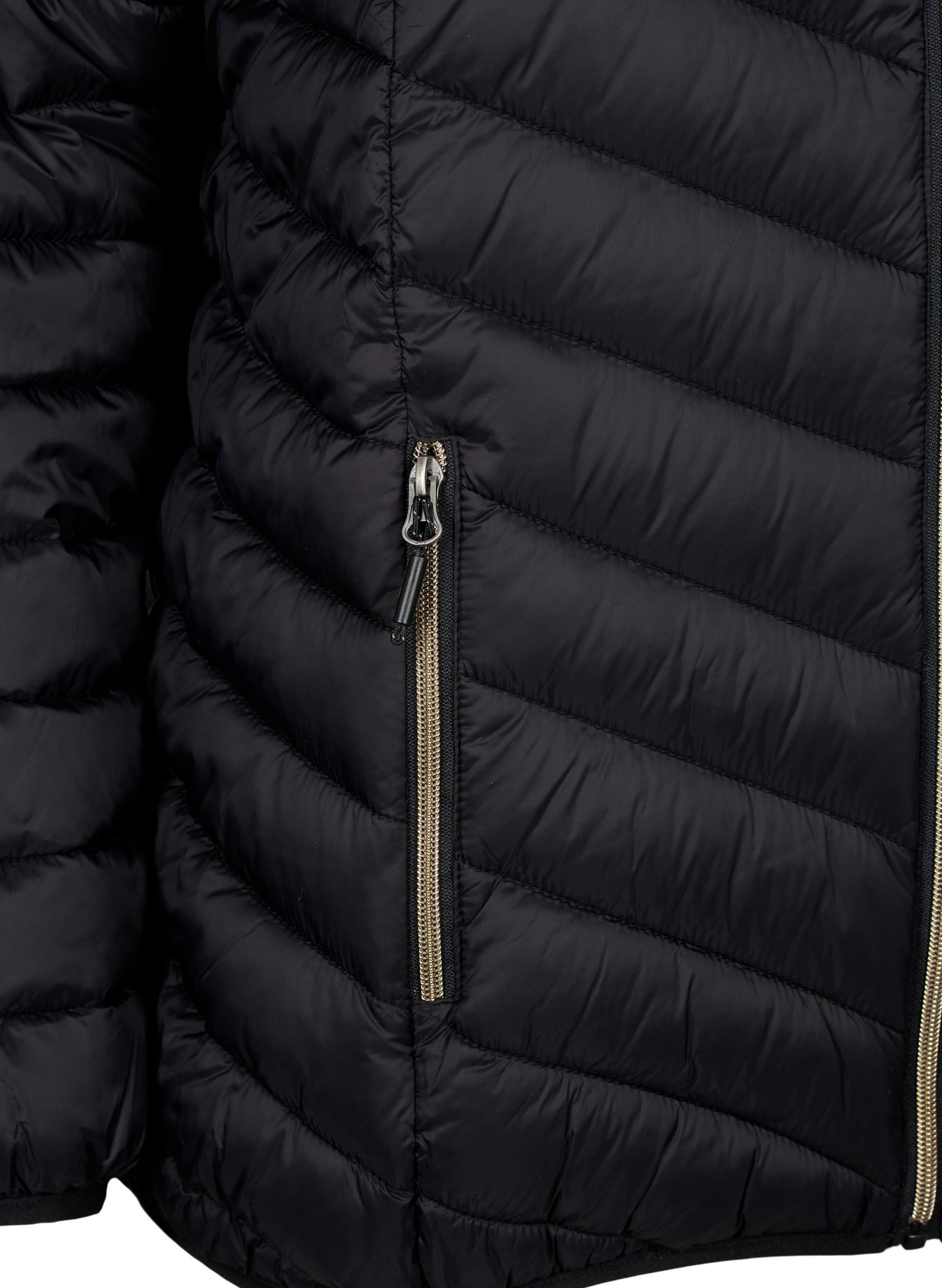 Zizzi Steppjacke mit Kapuze Schwarz Große Größen