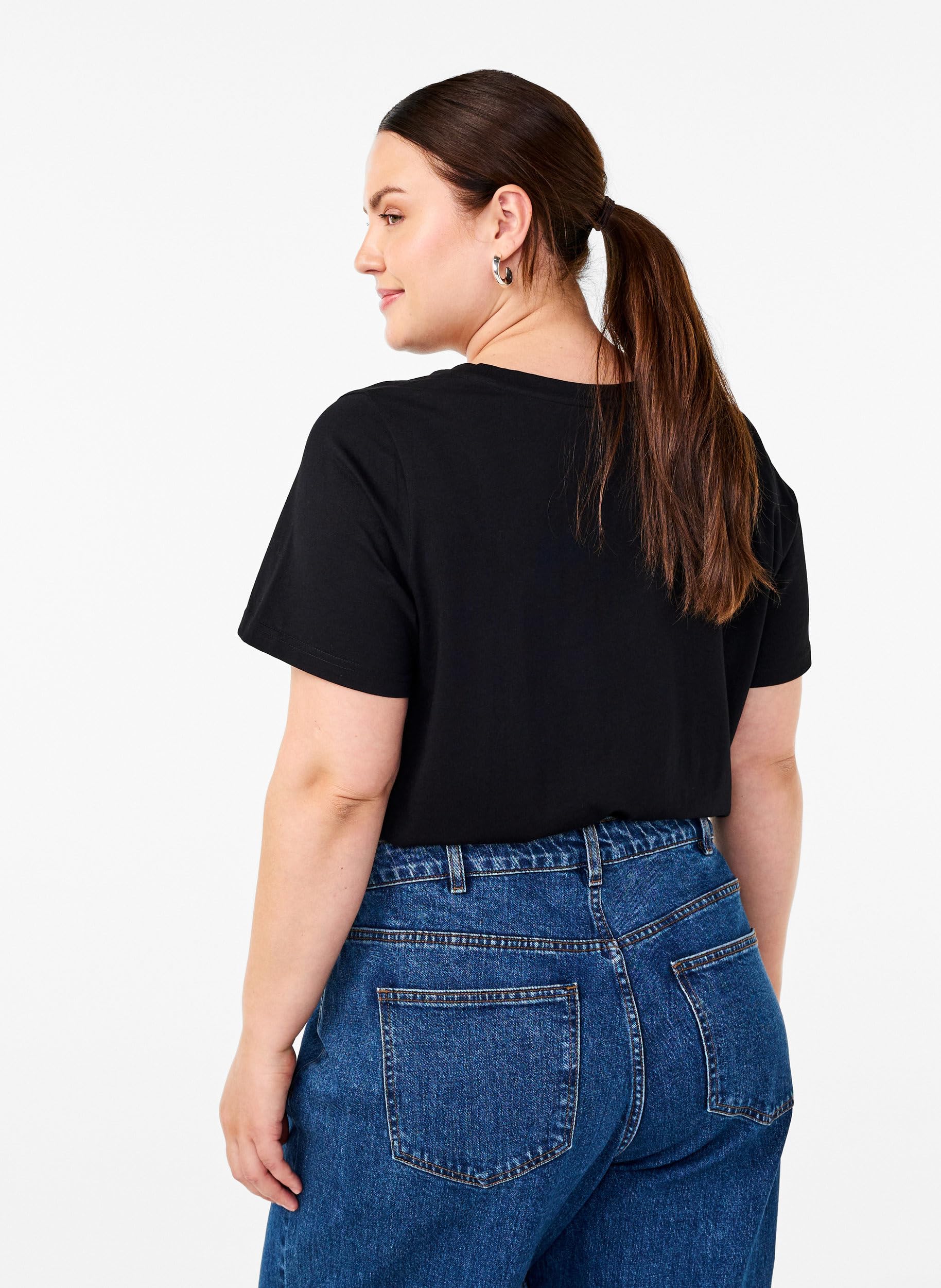 Zizzi T-Shirt Baumwolle Aufdruck Rundhals Gr.42-60