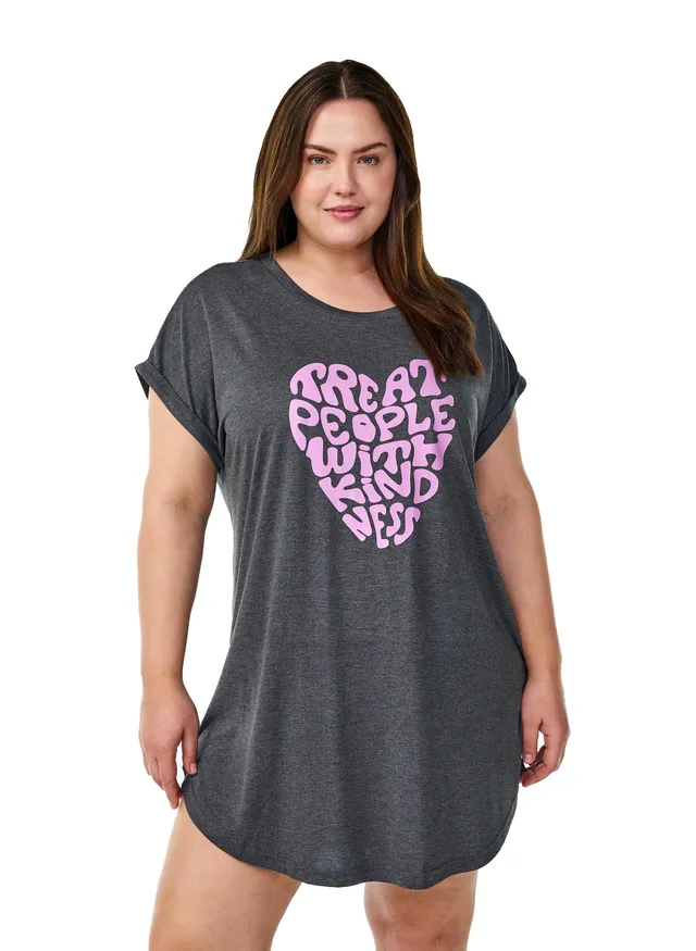Zizzi Nightwear Nachthemd Viskose mit Druck