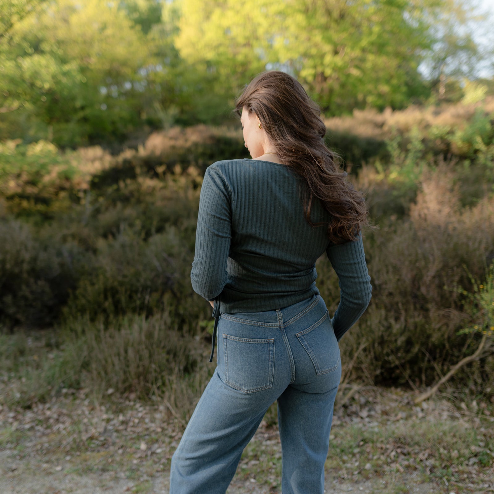 NORDLICHT Berit Wickelbluse Damen grün Tencel