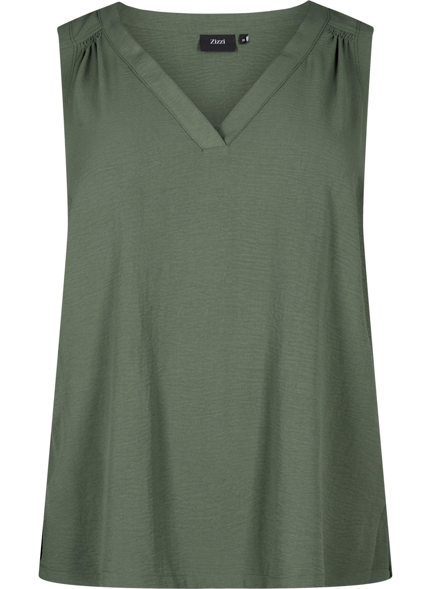 Zizzi Top Damen Ärmellos V-Ausschnitt Smock