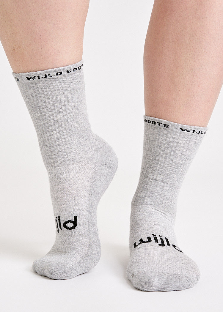 Wijld Woodsocks Tennissocken Sport Socken Hellgrau Lyocell 39-42