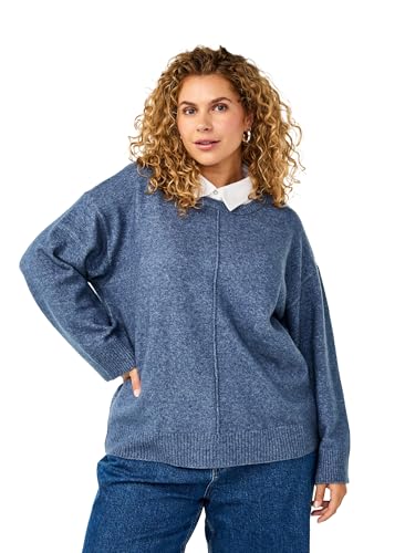 Zizzi Strickbluse Rundhals Rippbündchen Große Größen 42-60