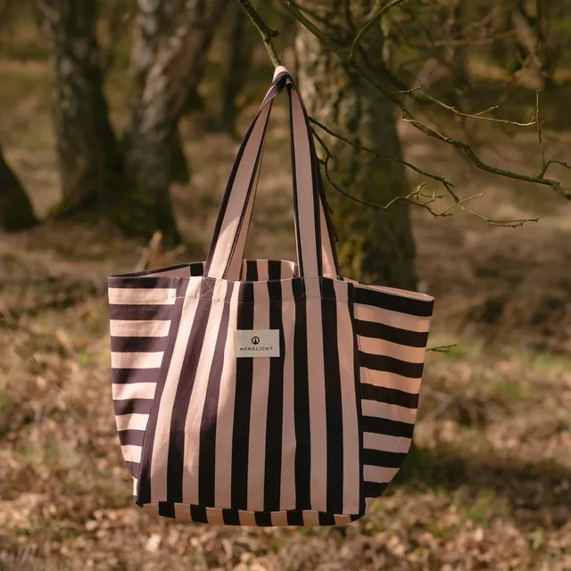 NORDLICHT Kiki Streifen Shopper Rosa Canvas Tasche