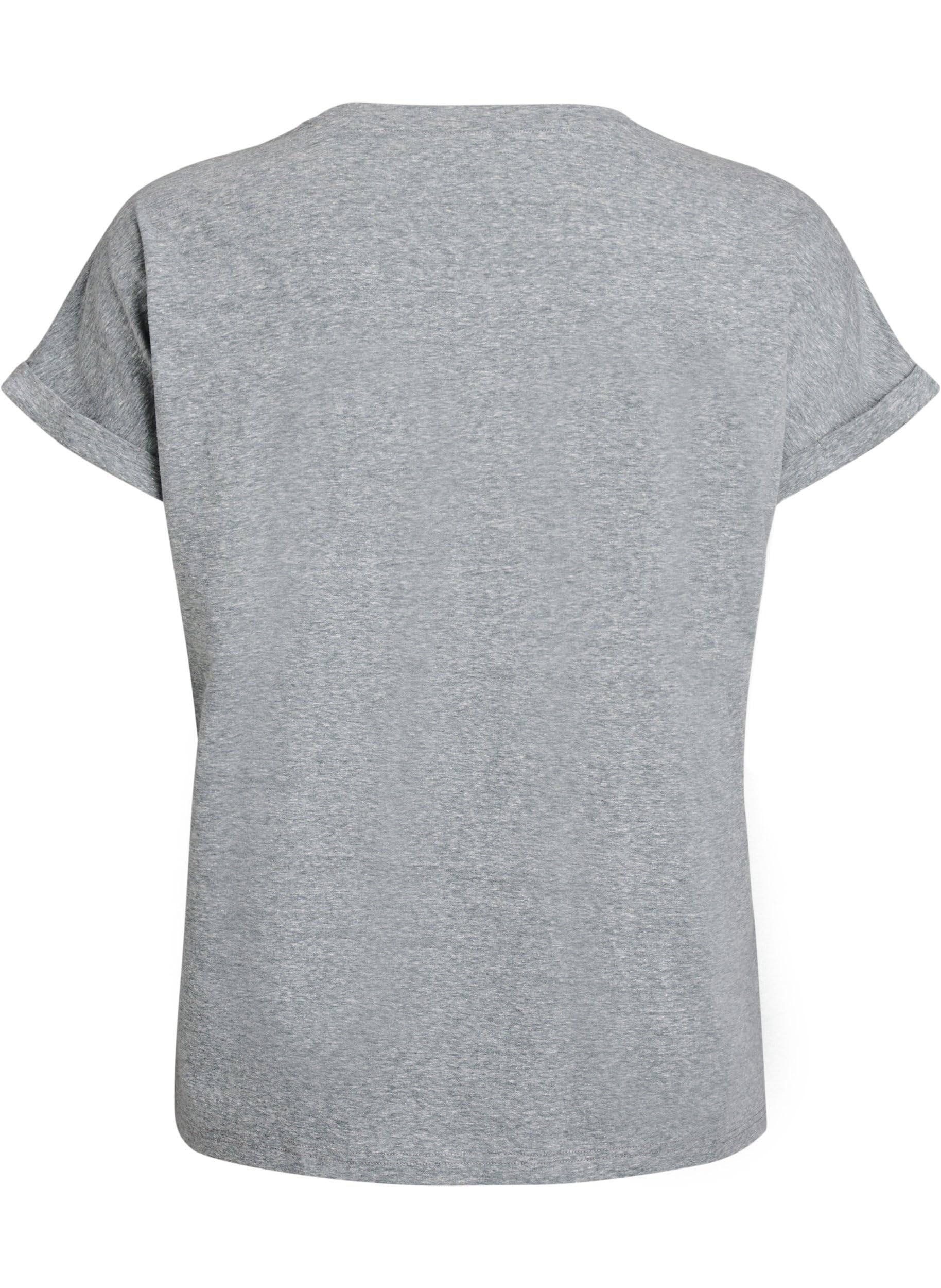 Zizzi T-Shirt Baumwolle Rundhals Kurzarm Balsam Green