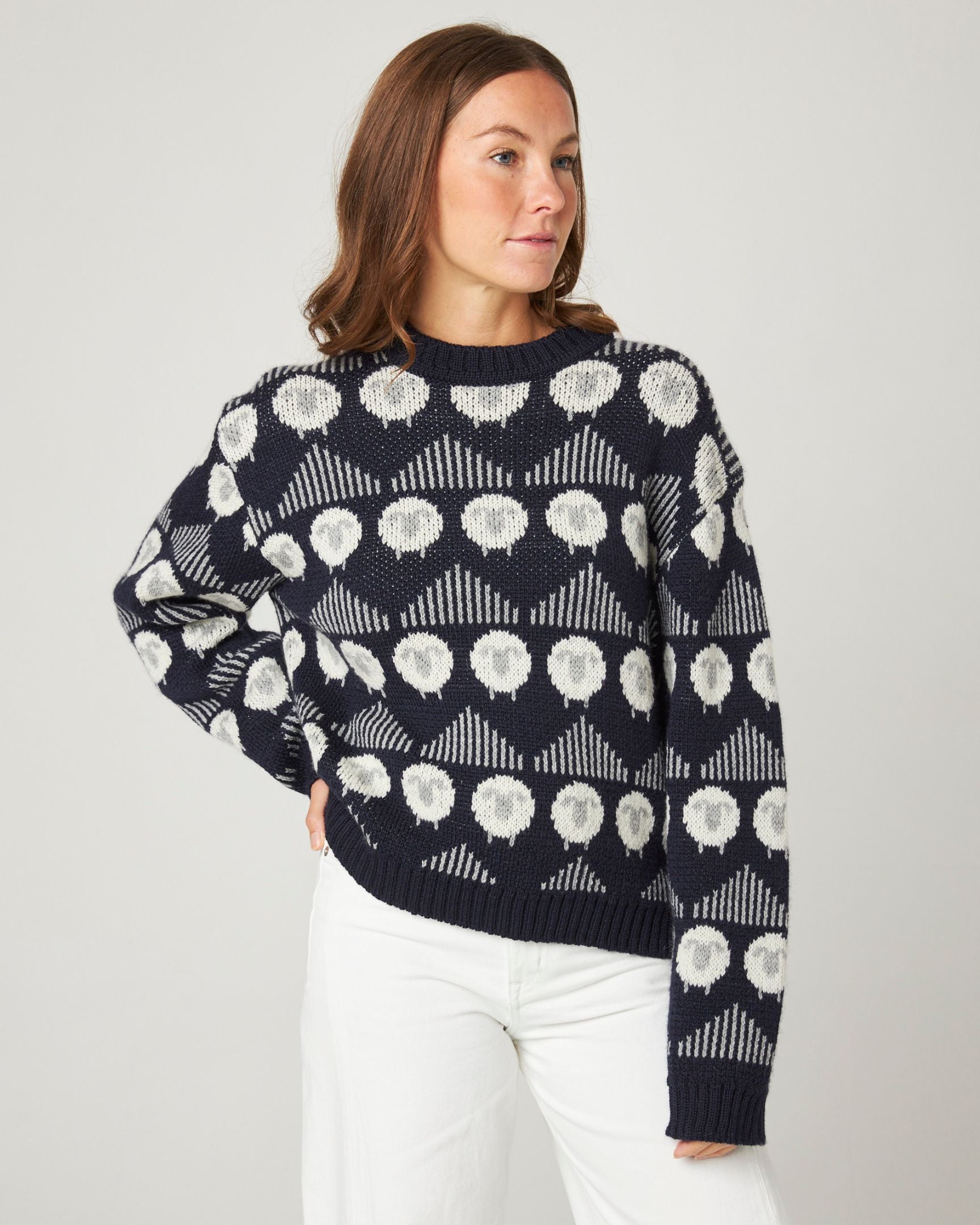 Peregrine Megan Sheep Jumper Damenpullover Ecru Merino