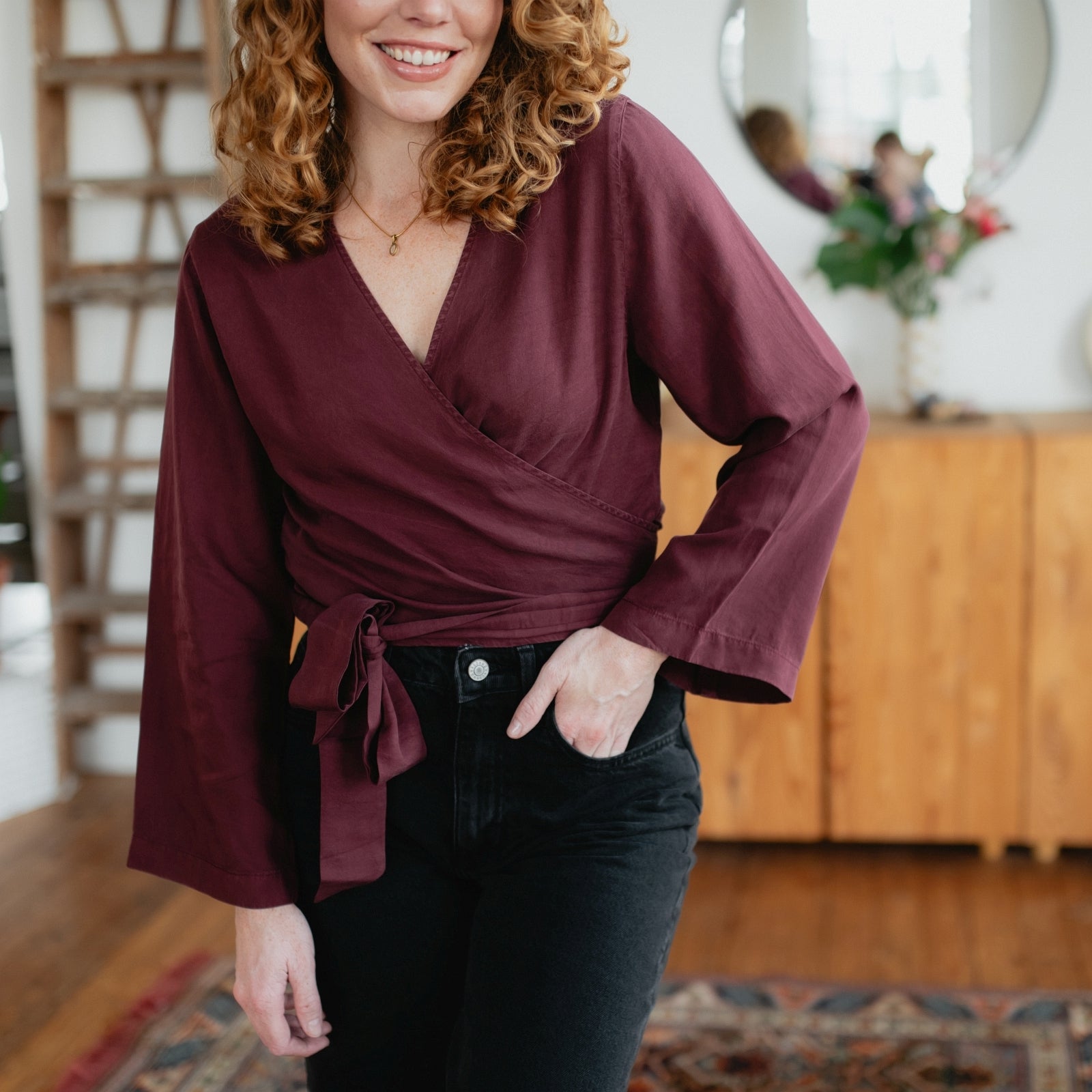 NORDLICHT Joena Wickelbluse Tencel Größe M