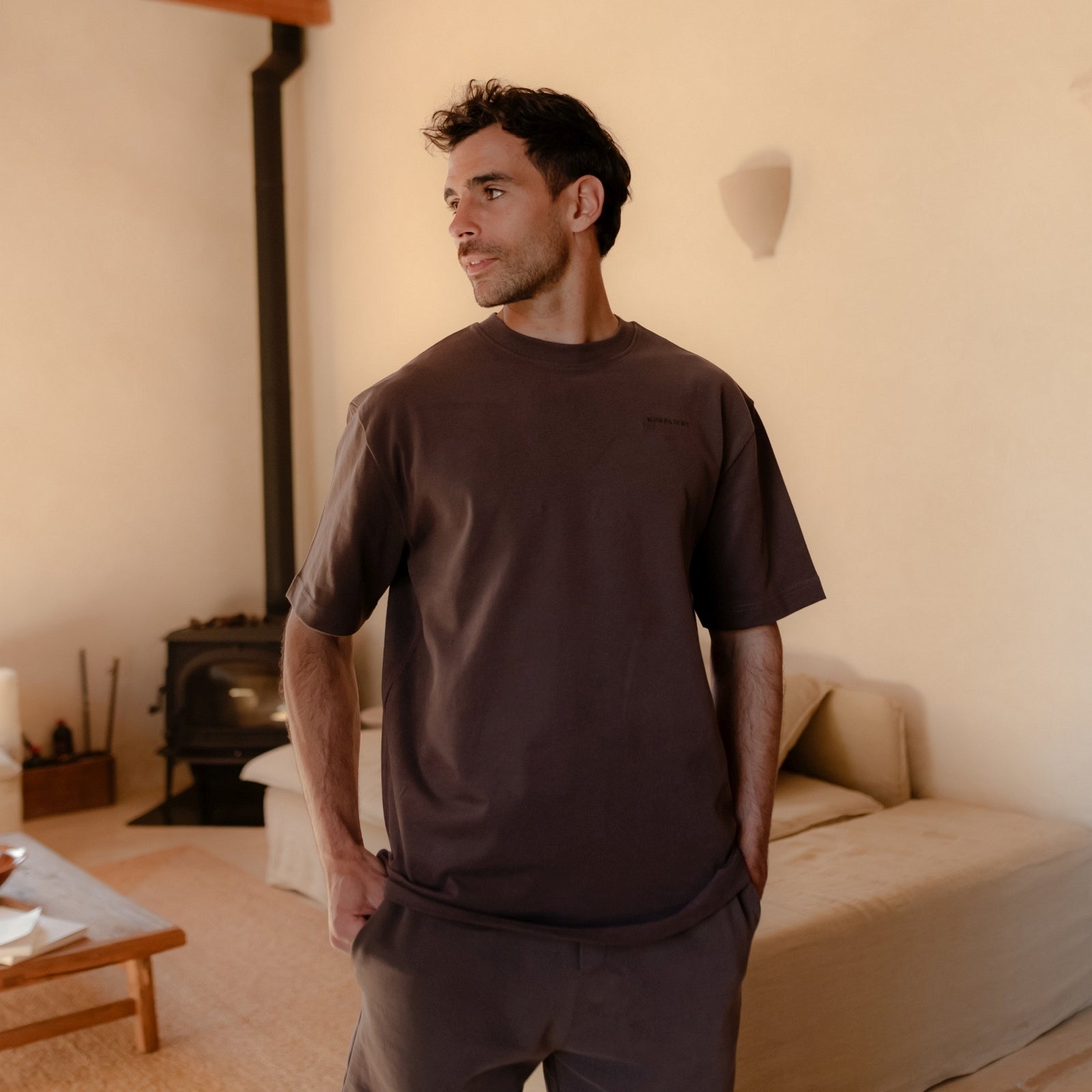 NORDLICHT Jarne Heavy T-Shirt Herren Braun Bio-Baumwolle