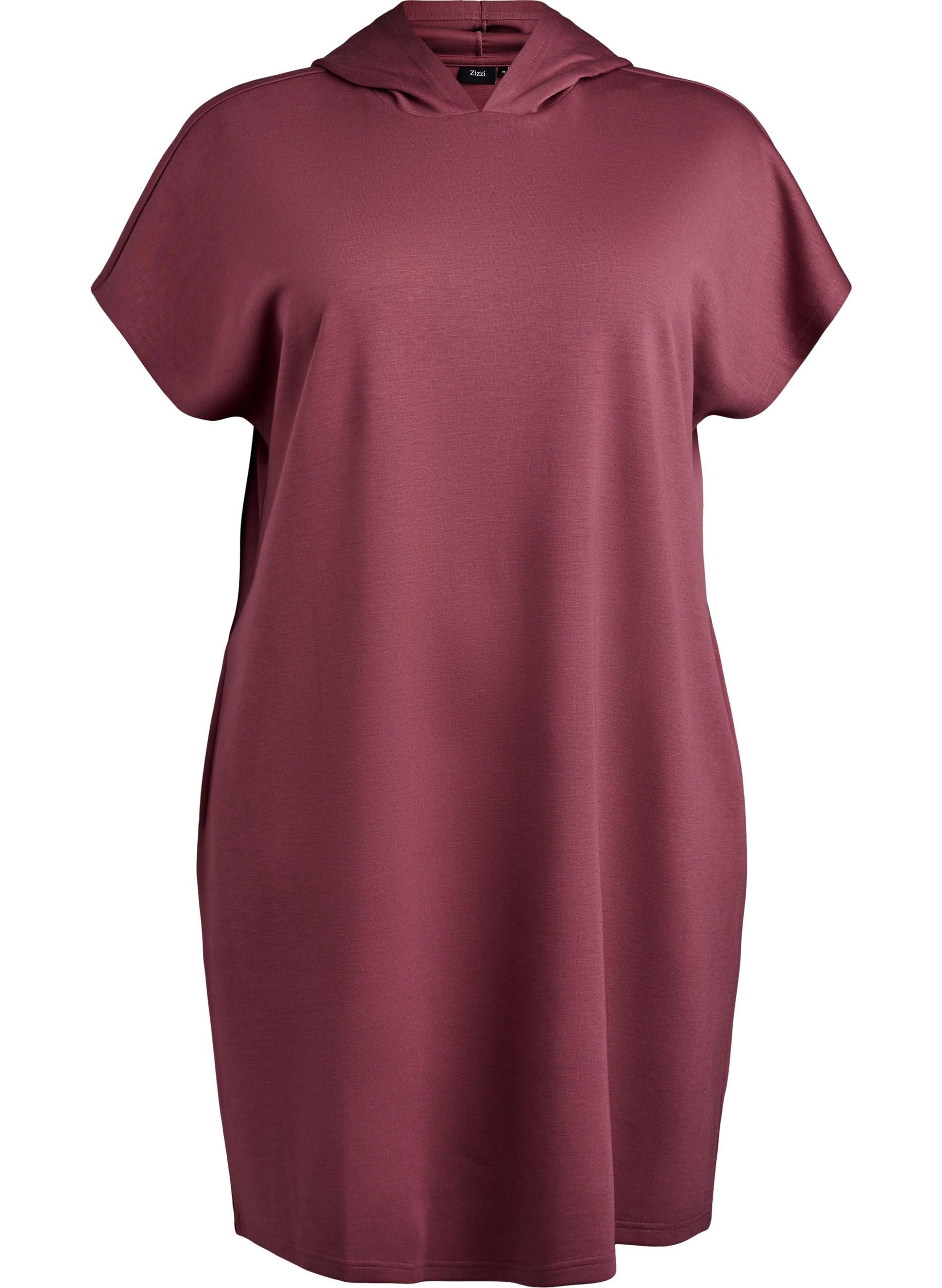 Zizzi Dresses Sweatkleid Kapuze Taschen Modal große Größen