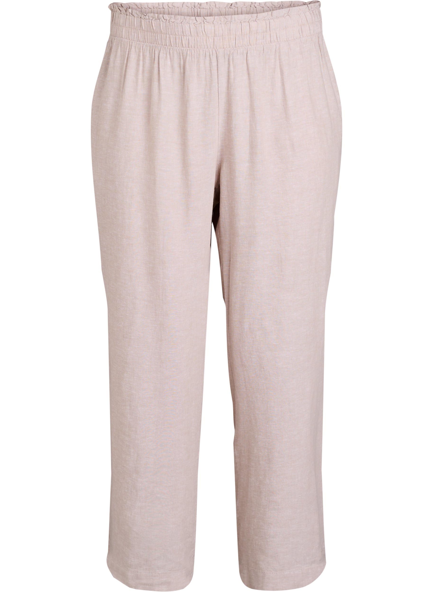 Zizzi Trousers Leinen Hose Viskose Große Größen 42-44