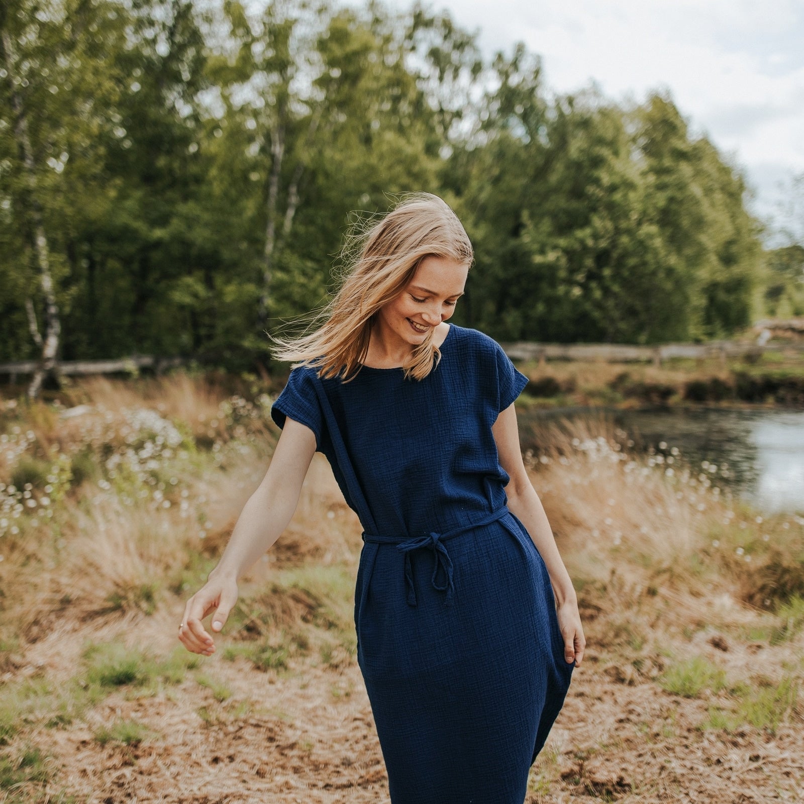 NORDLICHT Elin Musselin Kleid Bio-Baumwolle