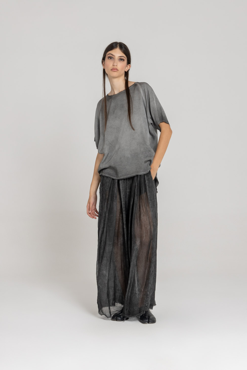 Sanctamuerte T-Shirt Over T-Shirt Kurzarm Viskose-Satin