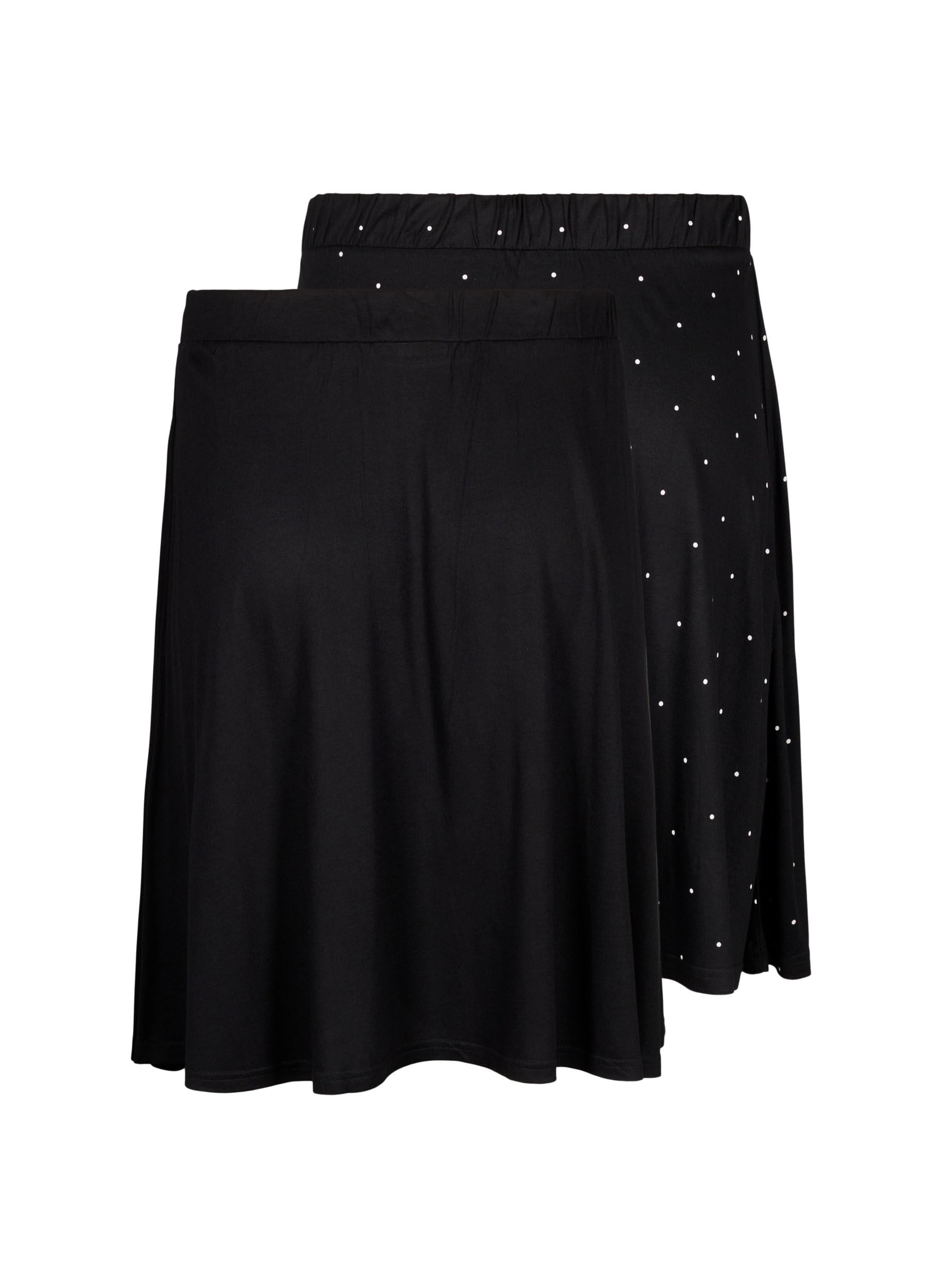 Zizzi Rock Viskose Kurz 2er-Pack A-Linie Gummizug Gr. 42-60