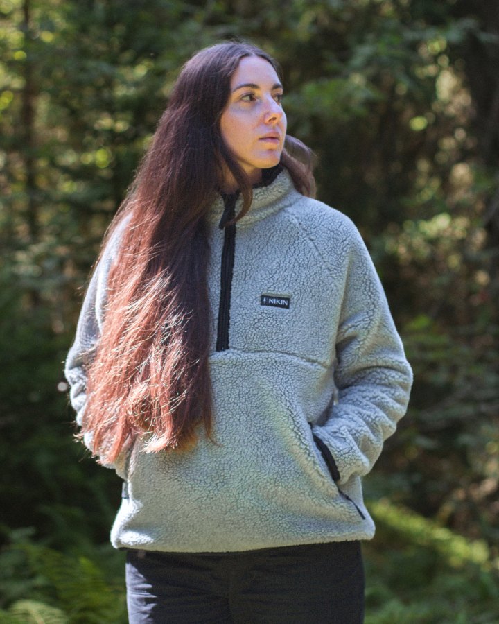 NIKIN TreeFleece Teddy Pullover Damen Grey Mel Fleece
