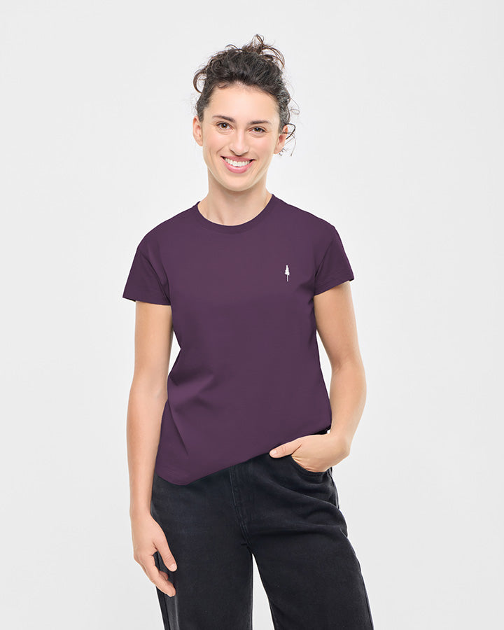 NIKIN TreeShirt Women T-Shirt Deep Purple Bio-Baumwolle