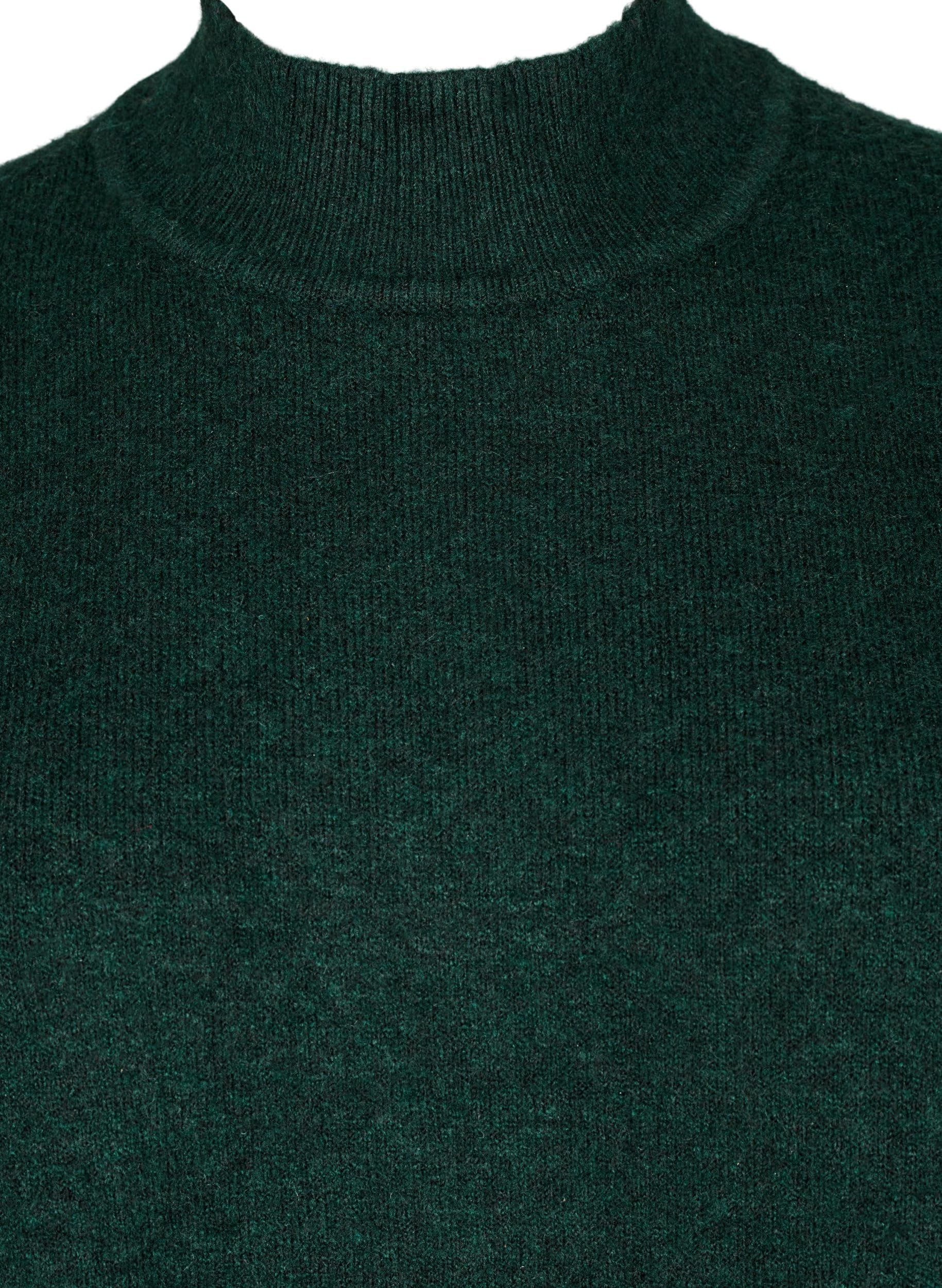 Zizzi Strickpullover hoher Kragen Wolle Ripp 42-60