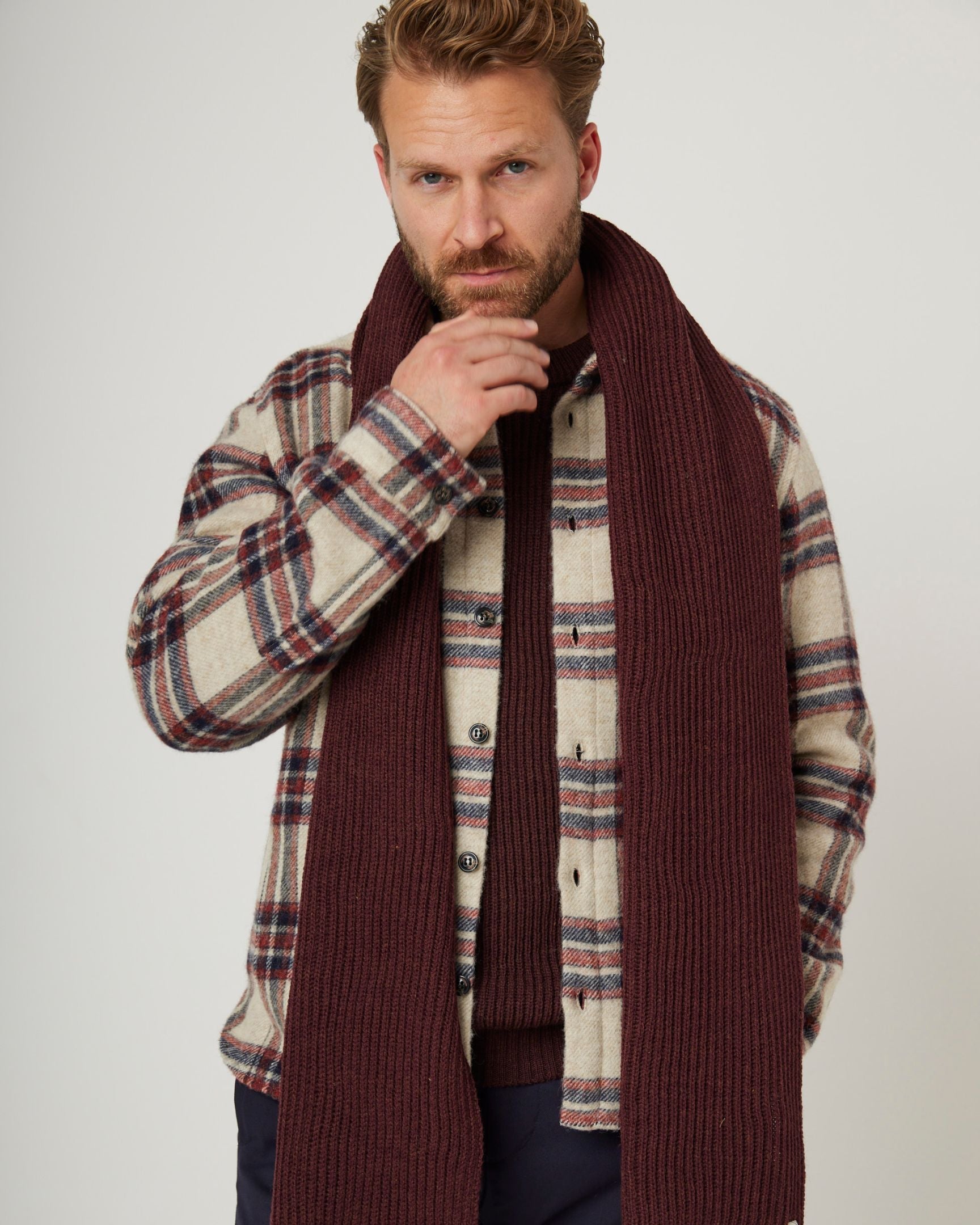 Peregrine Porter Ribbed Scarf Strickschal Oak Merino
