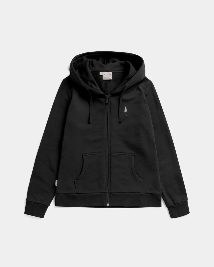 NIKIN TreeHoodie Jacket Damen Kapuzenjacke Schwarz Bio-Baumwolle