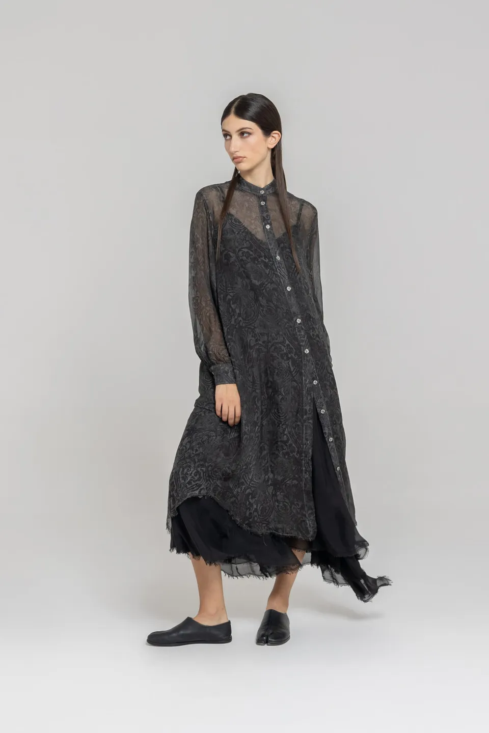 Sanctamuerte Abiti Chemisier Hemdkleid Viskose-Seide Barock